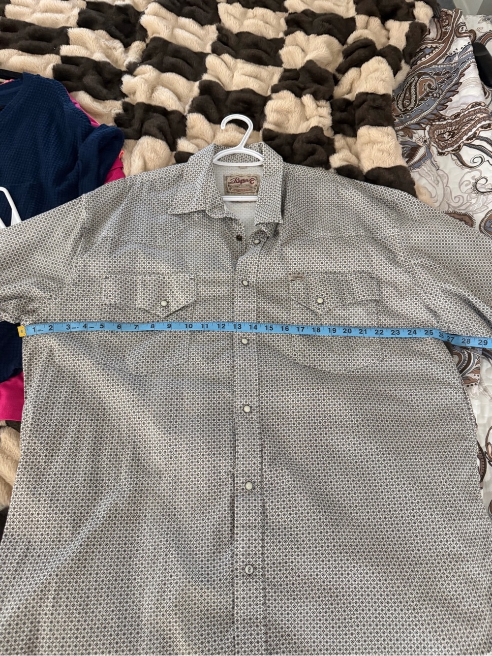 Men’s button down pearl snap shirt. 3XB